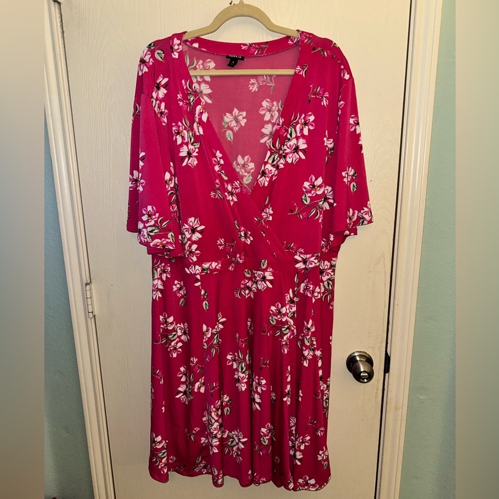 Torrid Fushia Pink Wrap Top dress- sz. 4